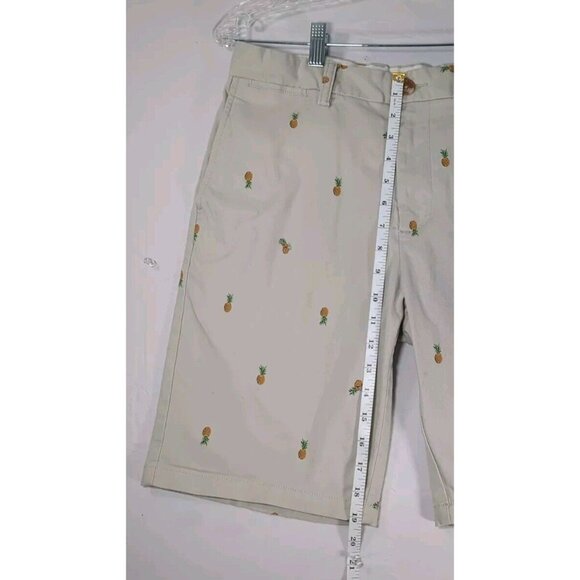 Old Navy Pineapple Print Mens 31 Ultimate Slim Built-In-Flex Chino Shorts Tan - Picture 4 of 7